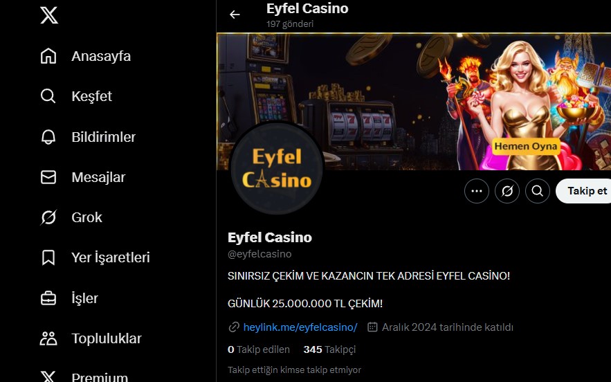 Eyfelcasino Twitter